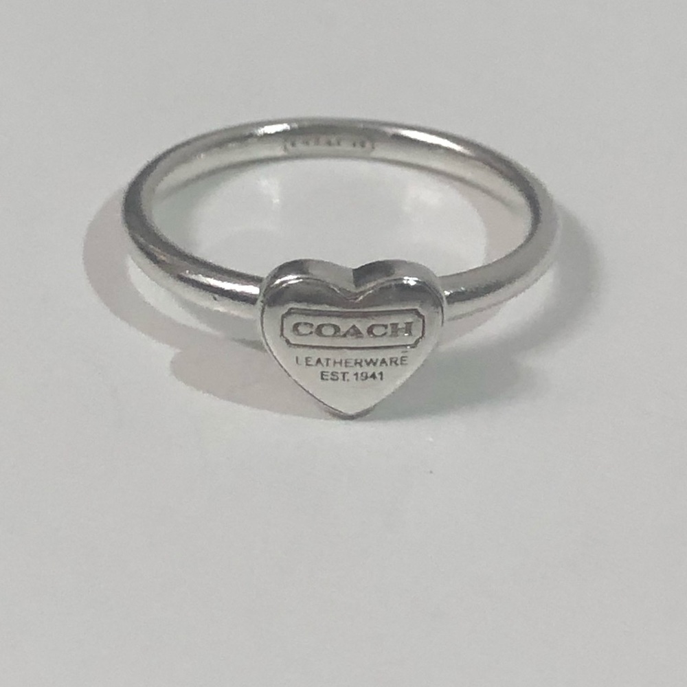 Silver Coach Heart Ring
